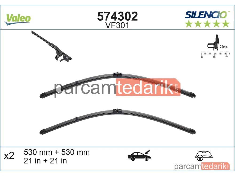574302 | Silecek Süpürgesi (530 mm) — VW Passat B5.5, VW Passat B5.5 Variant, Skoda Superb I